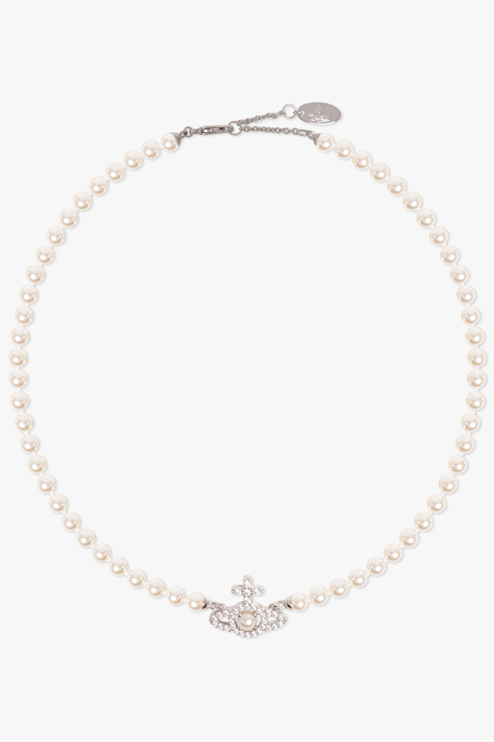VIVIENNE WESTWOOD JEWELLERY SILVER / White/Silver Olympia Pearl Necklace | White/Silver