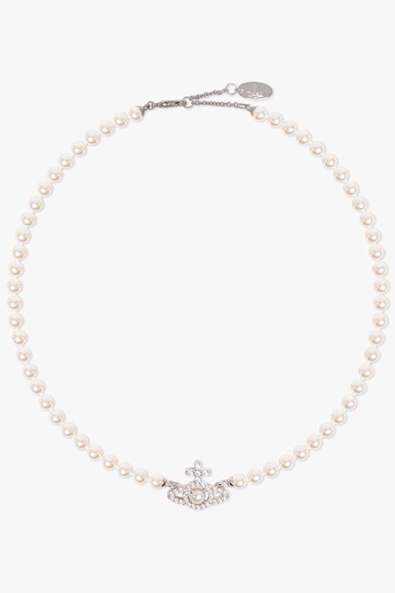 VIVIENNE WESTWOOD JEWELLERY SILVER / White/Silver Olympia Pearl Necklace | White/Silver