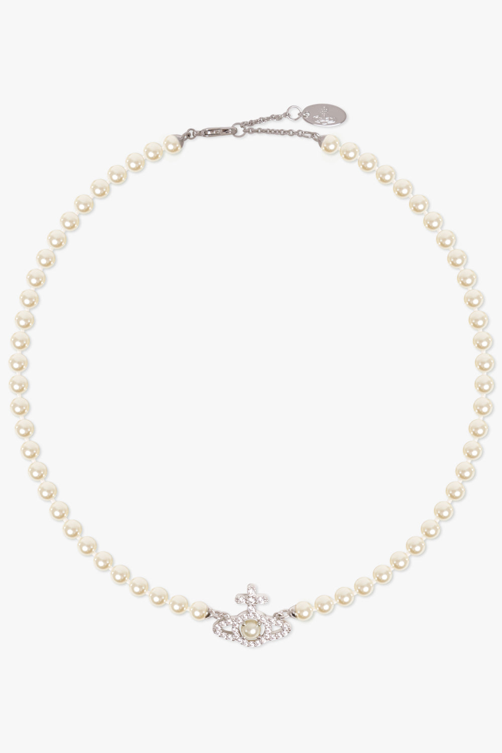 VIVIENNE WESTWOOD JEWELLERY SILVER / White/Silver Olympia Pearl Necklace | White/Silver