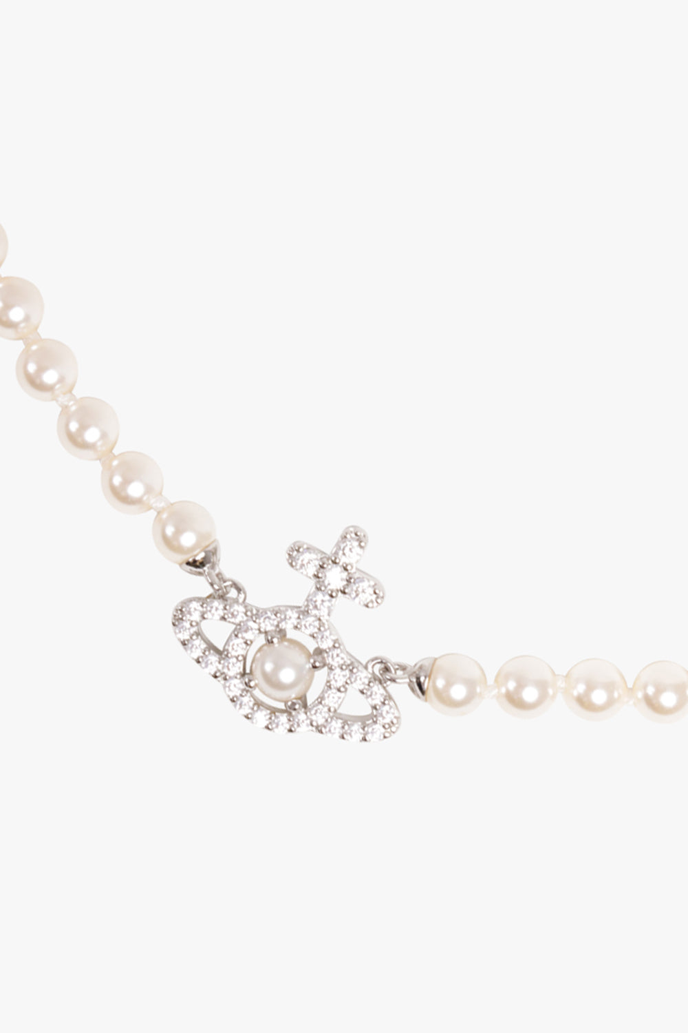 VIVIENNE WESTWOOD JEWELLERY SILVER / White/Silver Olympia Pearl Necklace | White/Silver