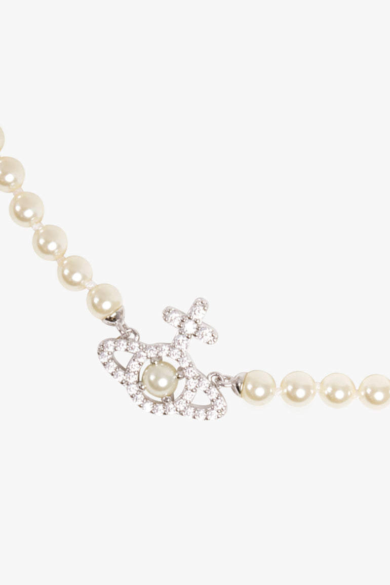 VIVIENNE WESTWOOD JEWELLERY SILVER / White/Silver Olympia Pearl Necklace | White/Silver