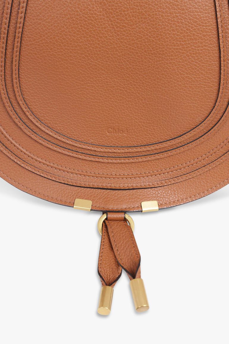 CHLOE BAGS BROWN MARCIE MEDIUM BAG | TAN WITH TAN STITCHING