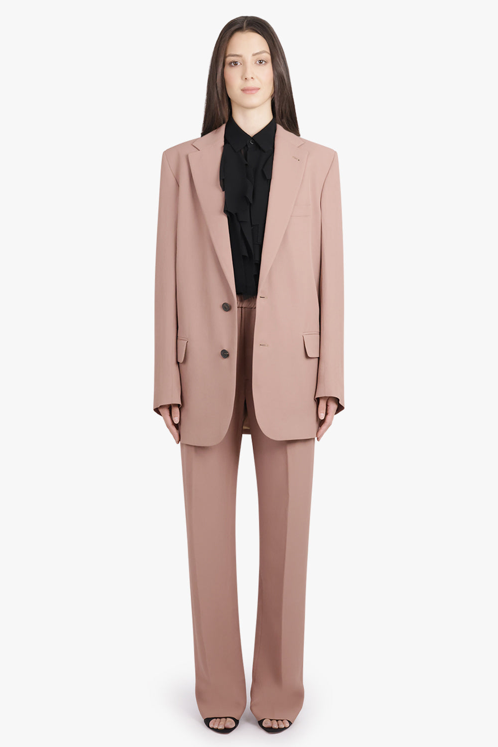 DRIES VAN NOTEN RTW Blunt Single Breasted Relaxed Jacket | Peach