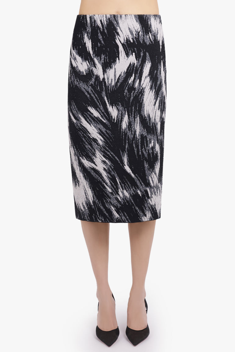 GIVENCHY RTW Marble Pencil Skirt | Grey Mix