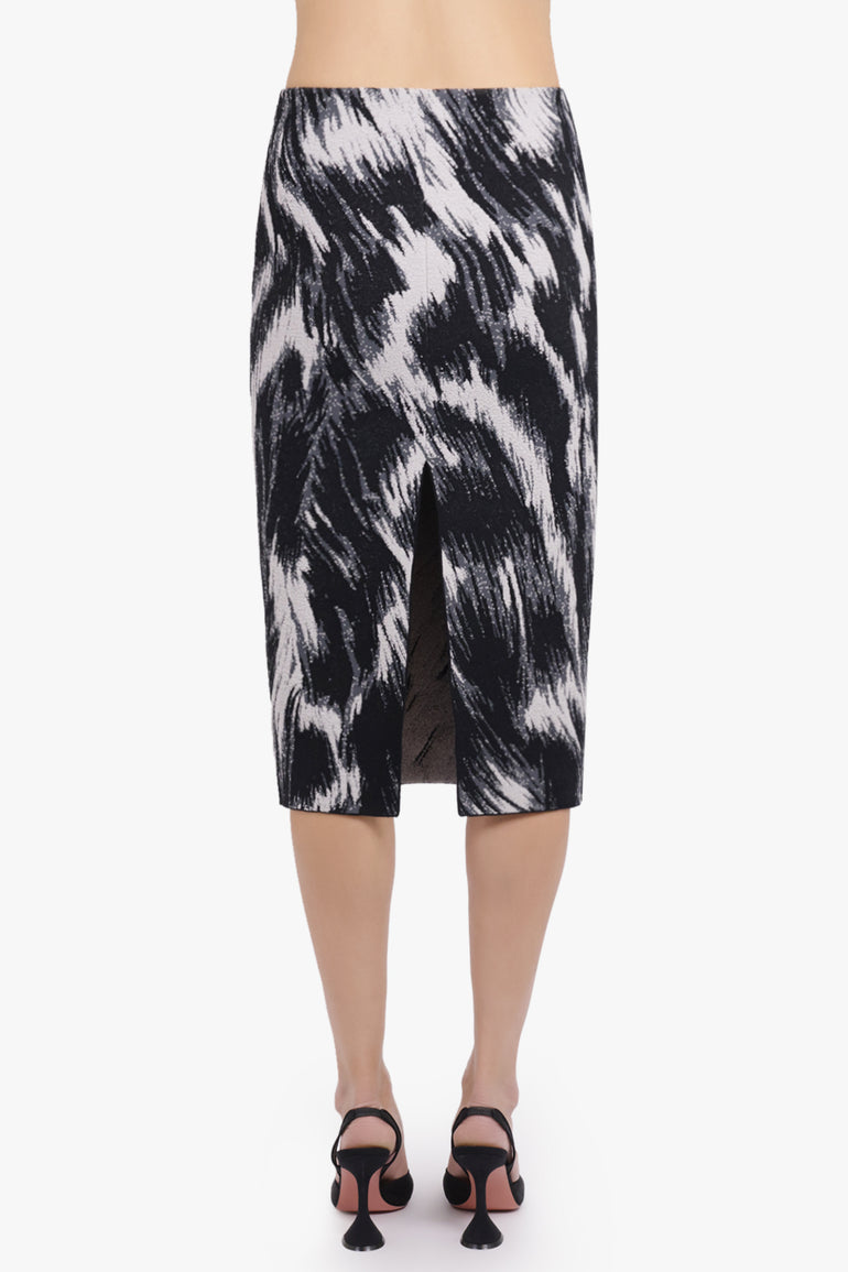 GIVENCHY RTW Marble Pencil Skirt | Grey Mix