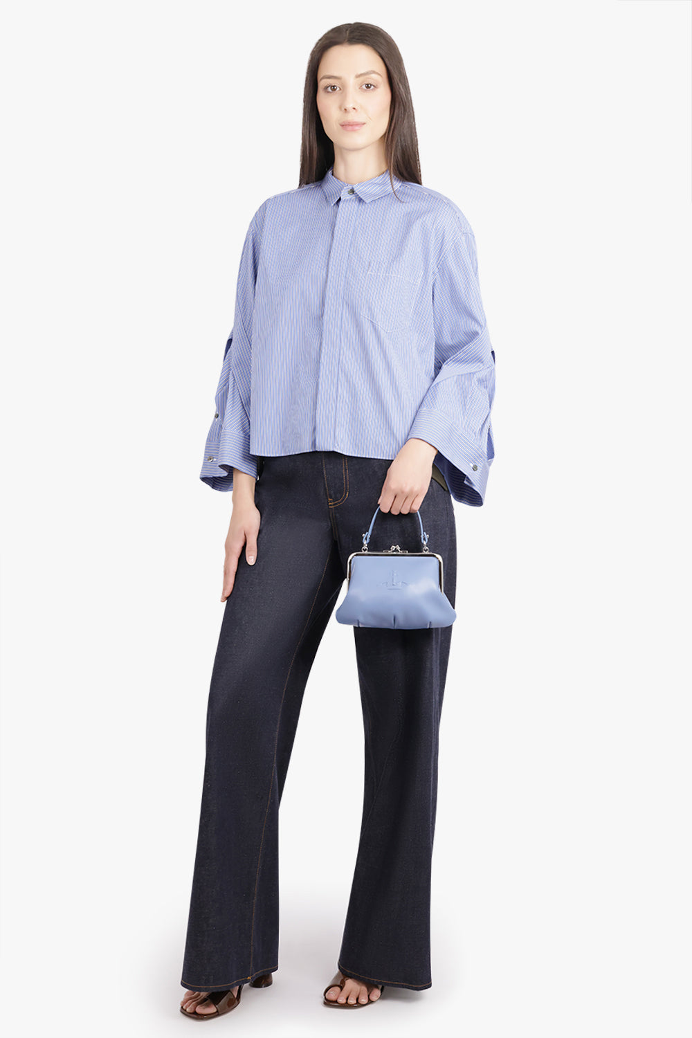 VIVIENNE WESTWOOD BAGS BLUE / Blue Granny Frame Embossed Orb Purse | Blue