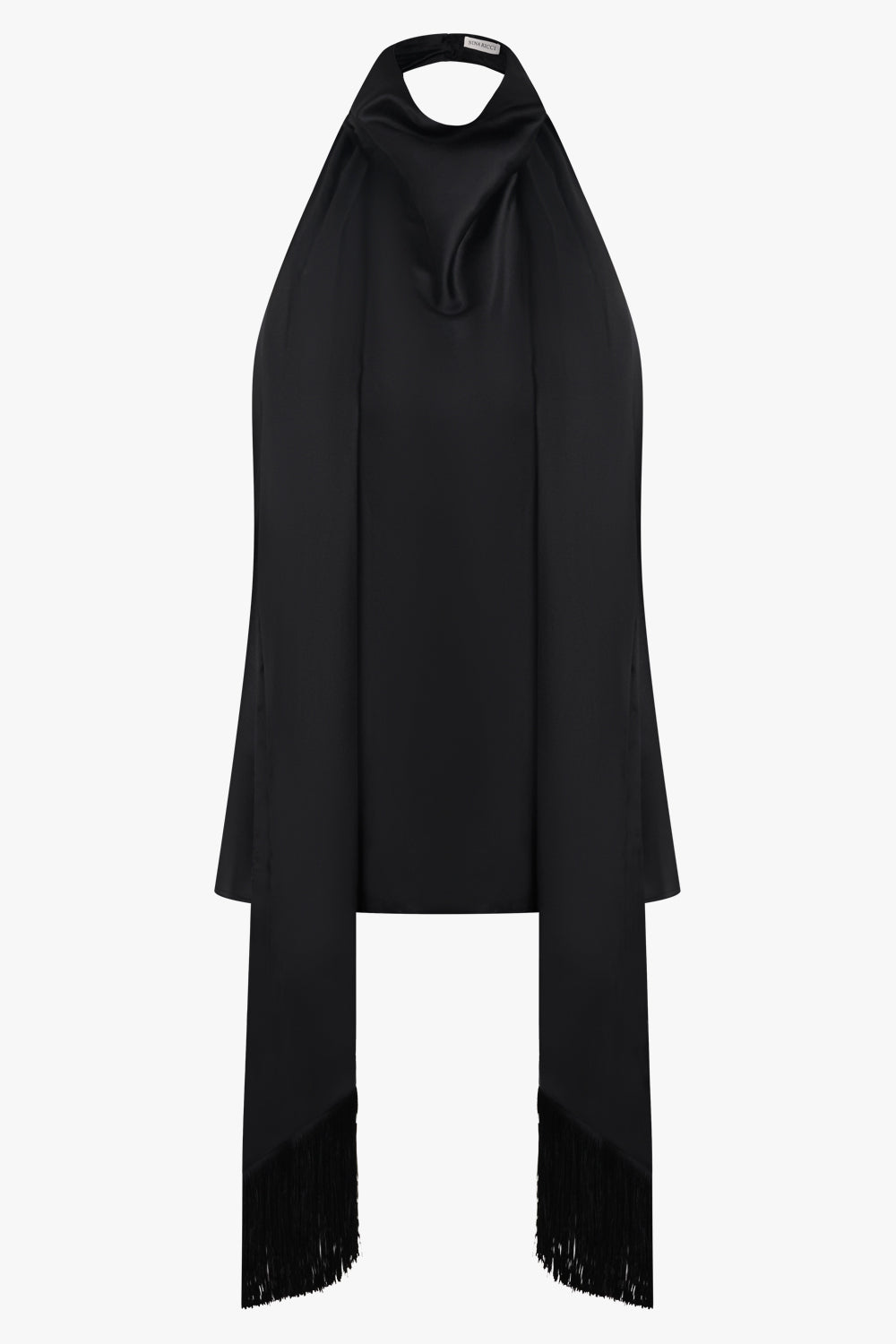 NINA RICCI RTW Halterneck Top With Scarf Neck | Black