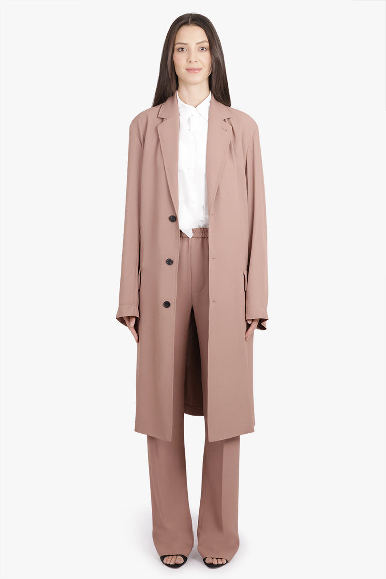 DRIES VAN NOTEN RTW Rinley Relaxed Mid Length Coat | Peach