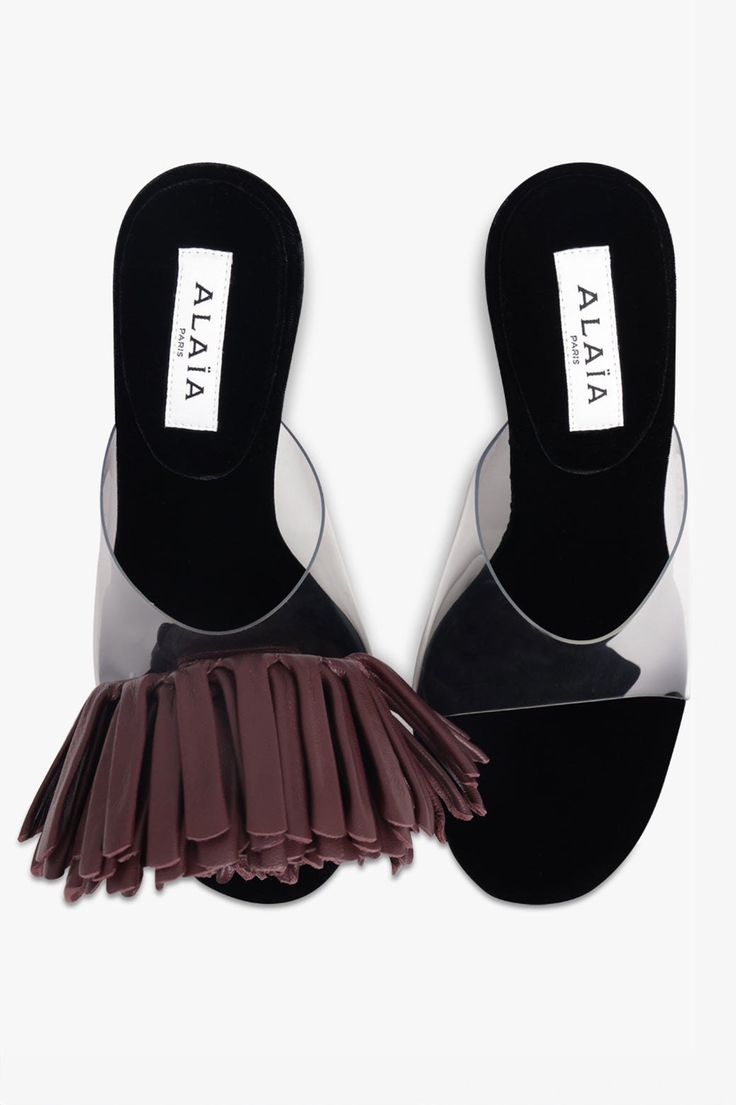 ALAIA SHOES Asymmetric Flower 90MM Heel | Aubergine