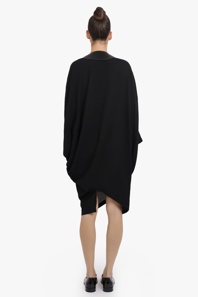 JUNYA WATANABE RTW Leather Biker Jacket with Drape Attachment | Black