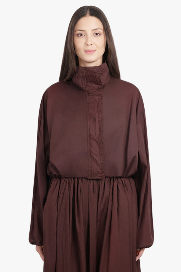 ALAIA RTW Lightweight Crop High Neck Parka Jacket | Aubergine