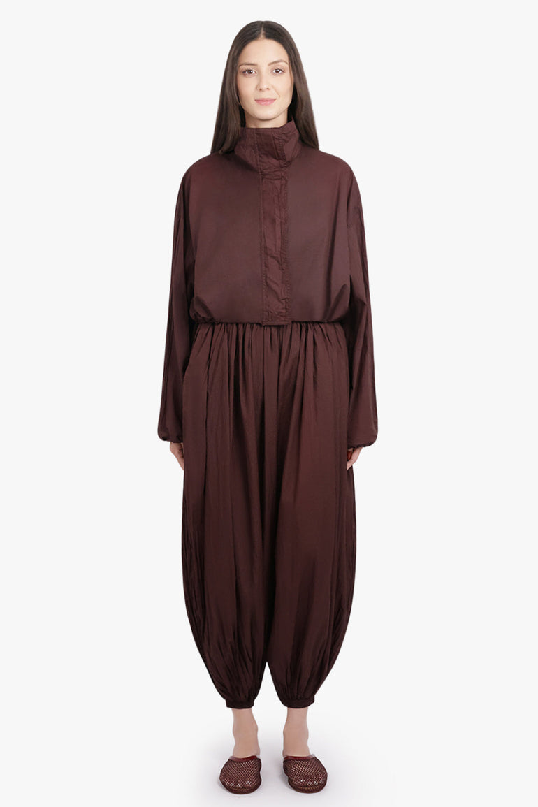 ALAIA RTW Lightweight Crop High Neck Parka Jacket | Aubergine