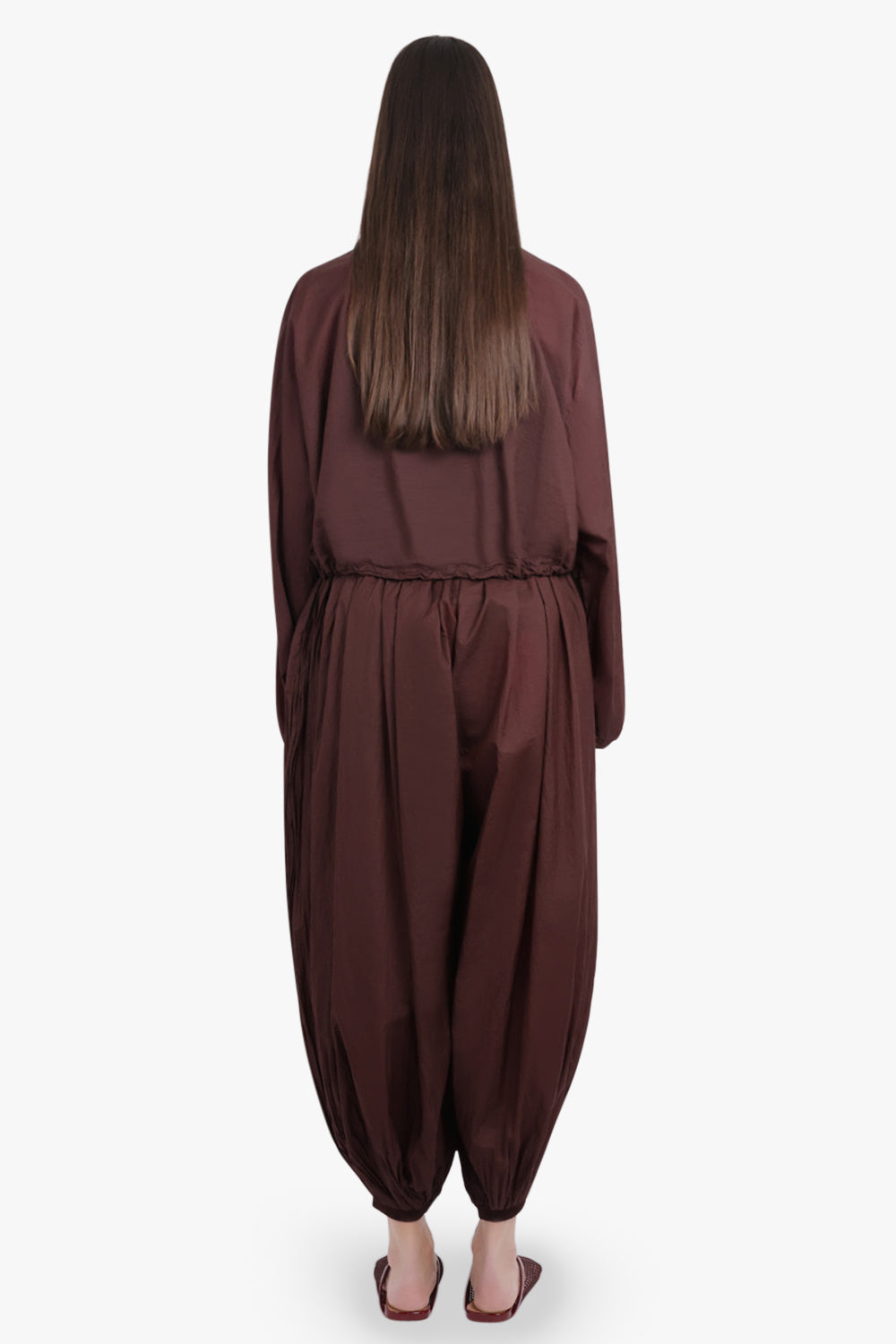 ALAIA RTW Lightweight Crop High Neck Parka Jacket | Aubergine