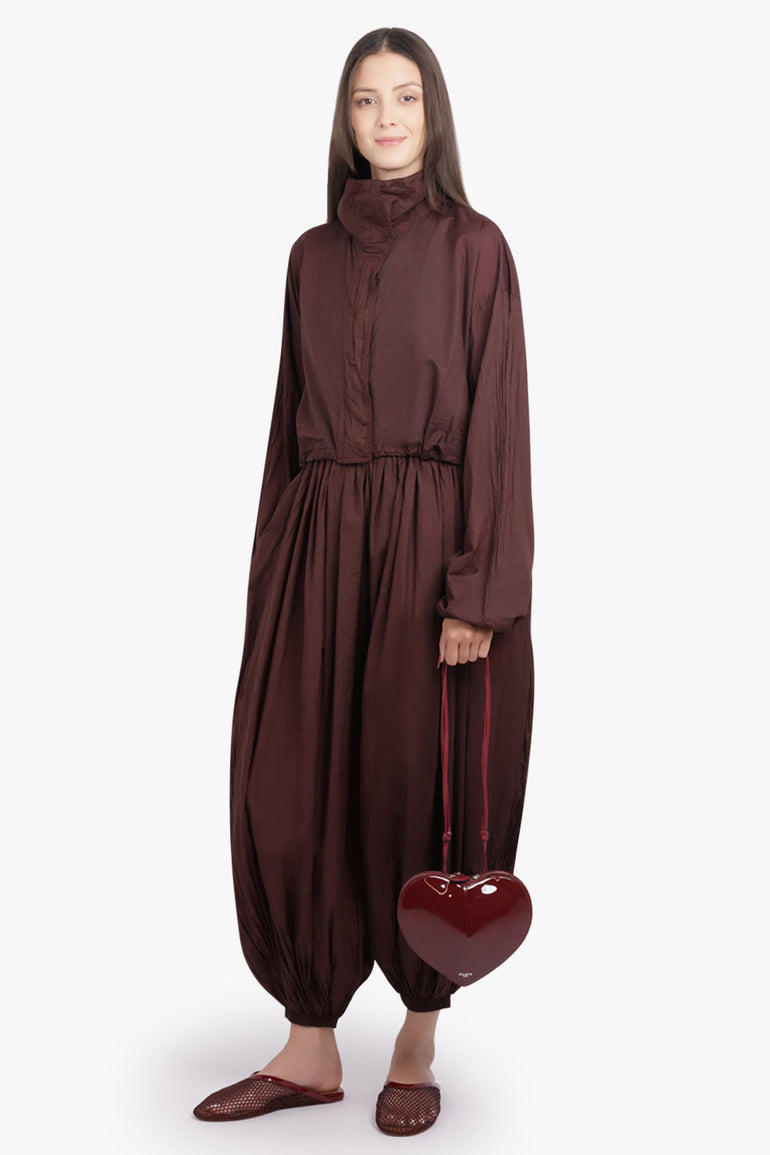 ALAIA RTW Lightweight Crop High Neck Parka Jacket | Aubergine