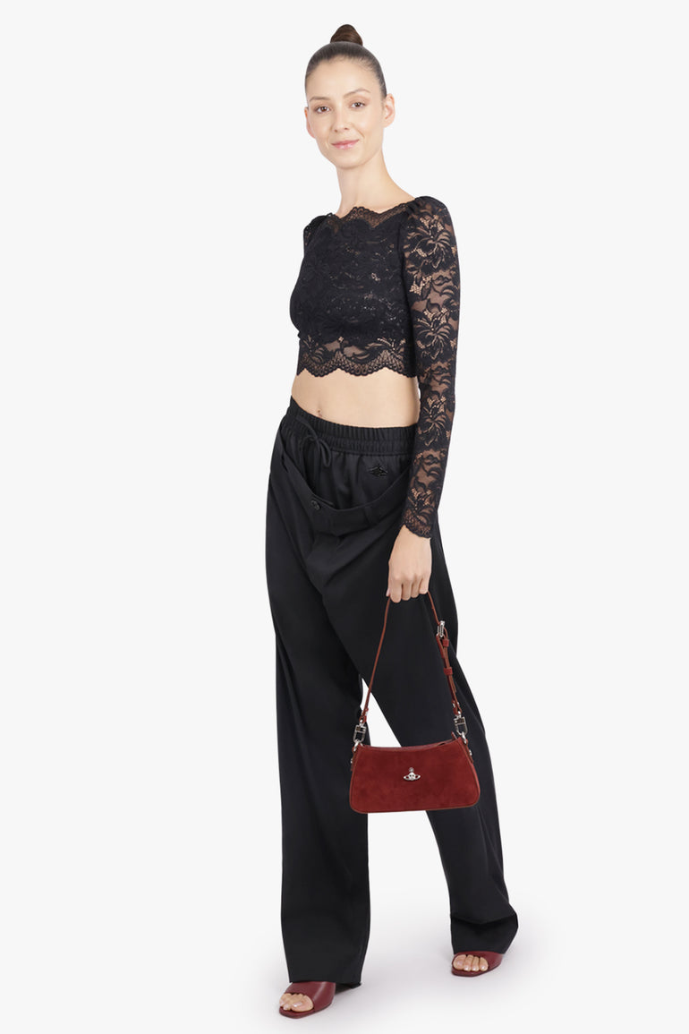 VIVIENNE WESTWOOD BAGS BURGUNDY / Burgundy Tasha Suede Shoulder Bag | Burgundy