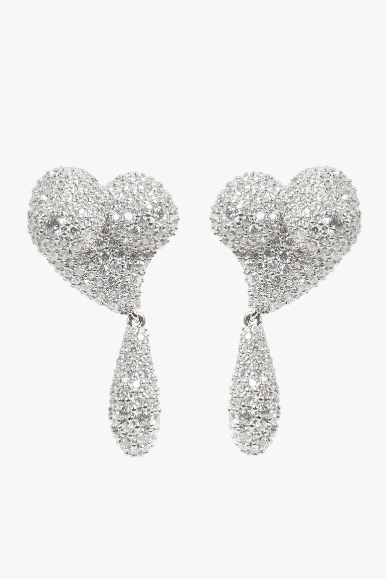 VIVIENNE WESTWOOD JEWELLERY SILVER / Silver Mimosa Pave Feminine Energy Drop Earrings | Silver