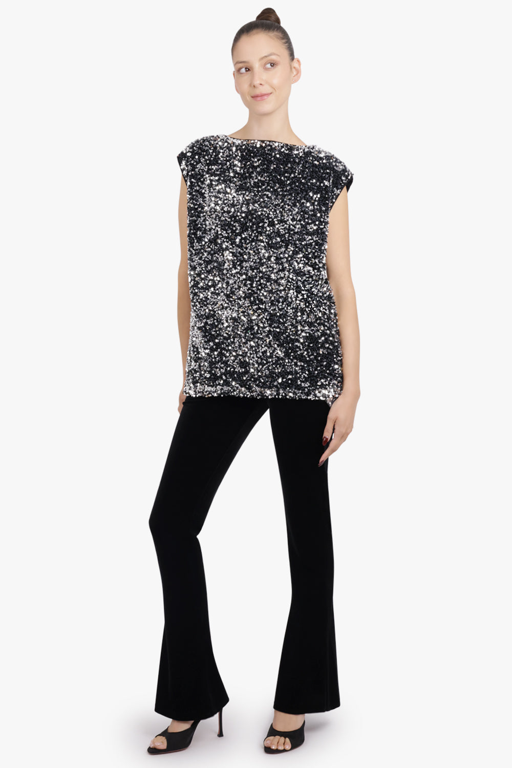 JUNYA WATANABE RTW Velvet Low Rise Flare Pant | Black