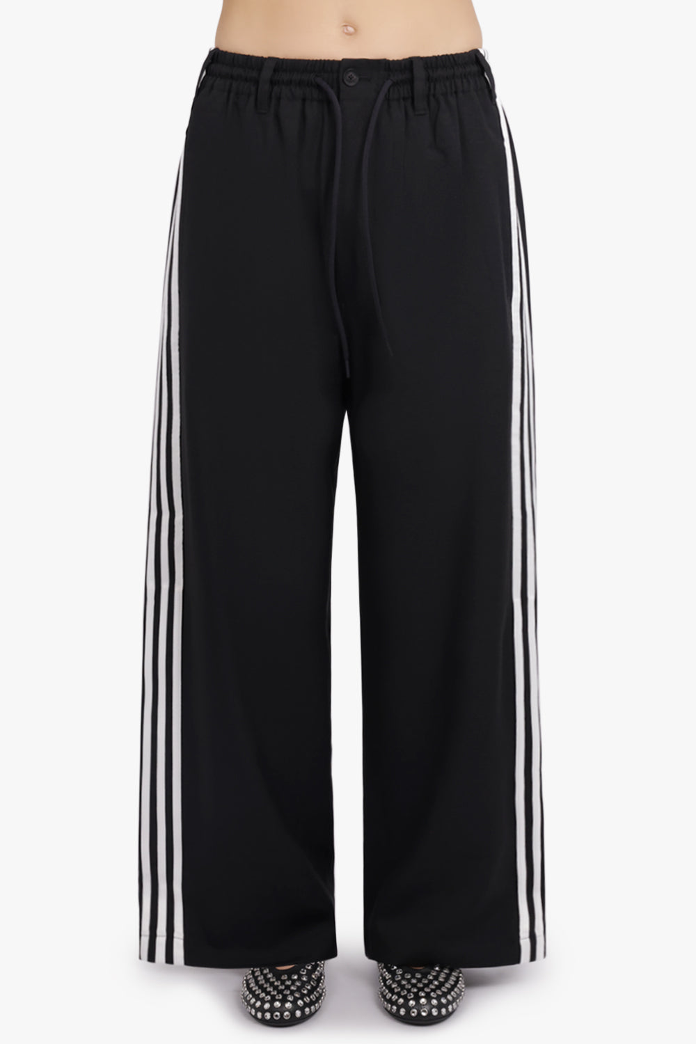 Y-3 RTW Wire Track Pant With Stripe Detail | Black/White