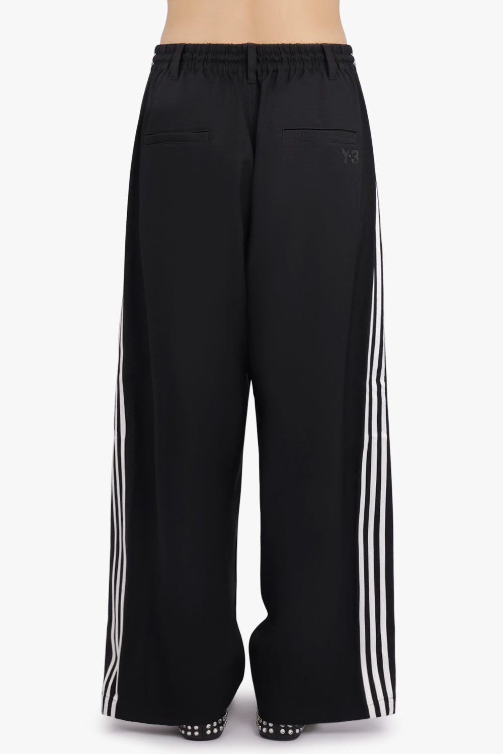 Y-3 RTW Wire Track Pant With Stripe Detail | Black/White