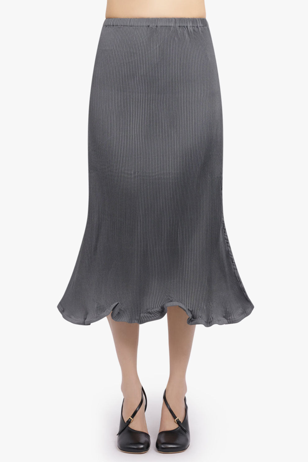 MELITTA BAUMEISTER RTW Zigzag Ripple Midi Skirt | Cold Grey