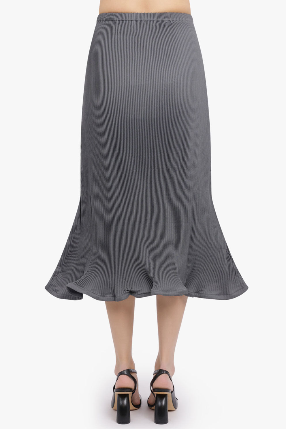 MELITTA BAUMEISTER RTW Zigzag Ripple Midi Skirt | Cold Grey