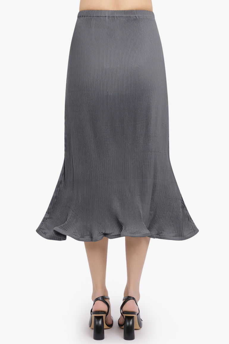MELITTA BAUMEISTER RTW Zigzag Ripple Midi Skirt | Cold Grey