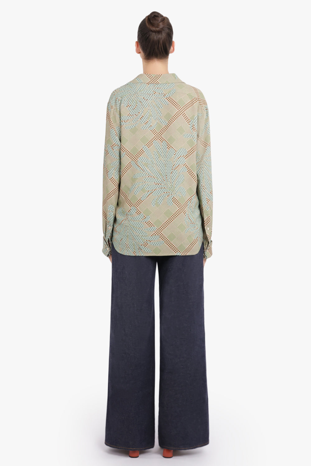 DRIES VAN NOTEN RTW Celindra Floral Motif L\S Shirt | Green/Multi