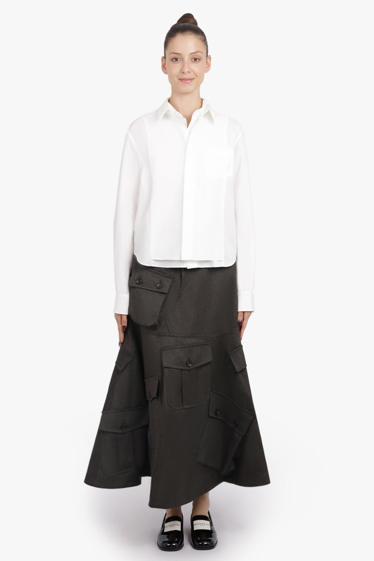 SACAI RTW Contrast L/S Layered Panel Shirt | White