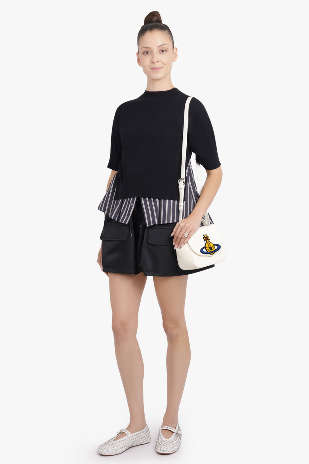 SACAI RTW Padded Panel Shorts With Pocket Detail | Black