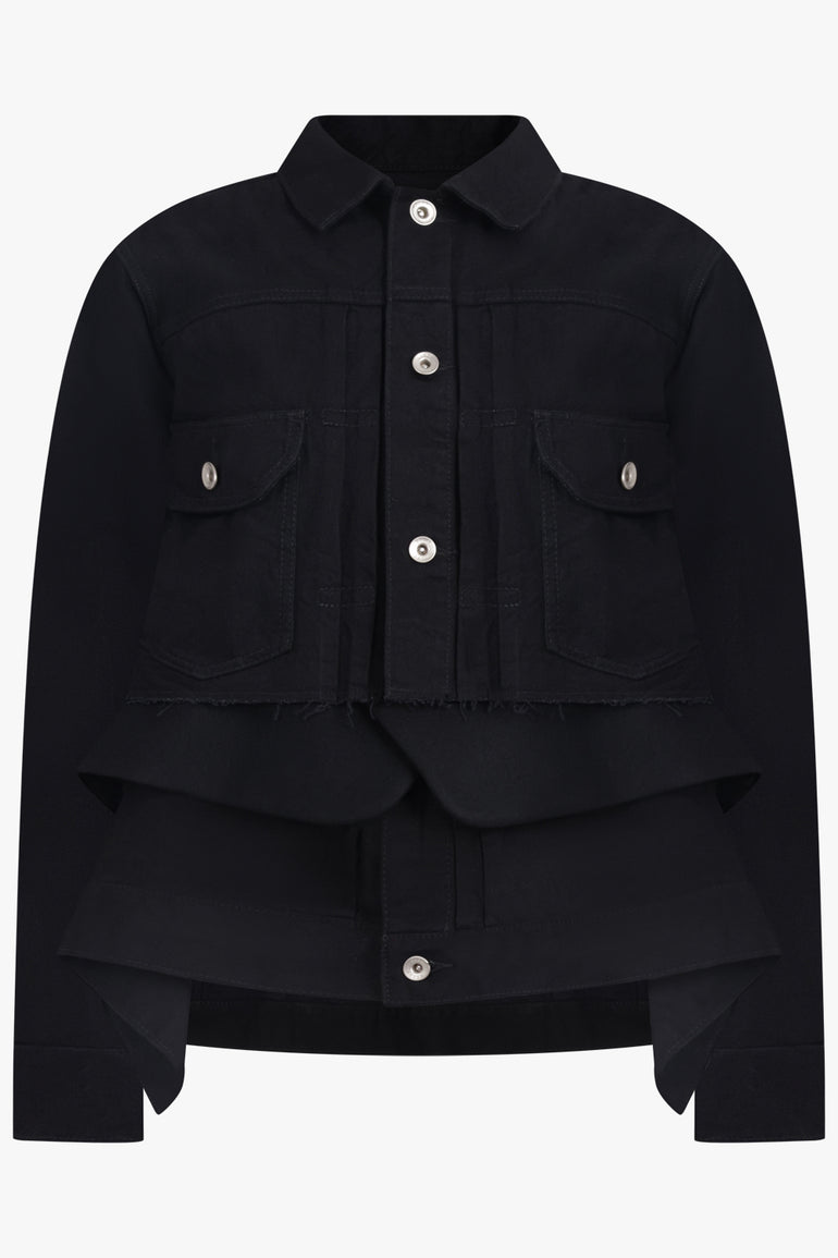 SACAI RTW Layer Denim X Suiting Jacket | Black