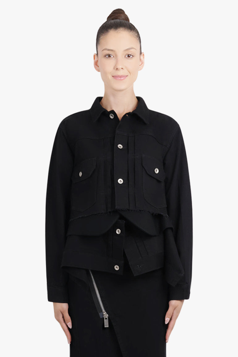 SACAI RTW Layer Denim X Suiting Jacket | Black