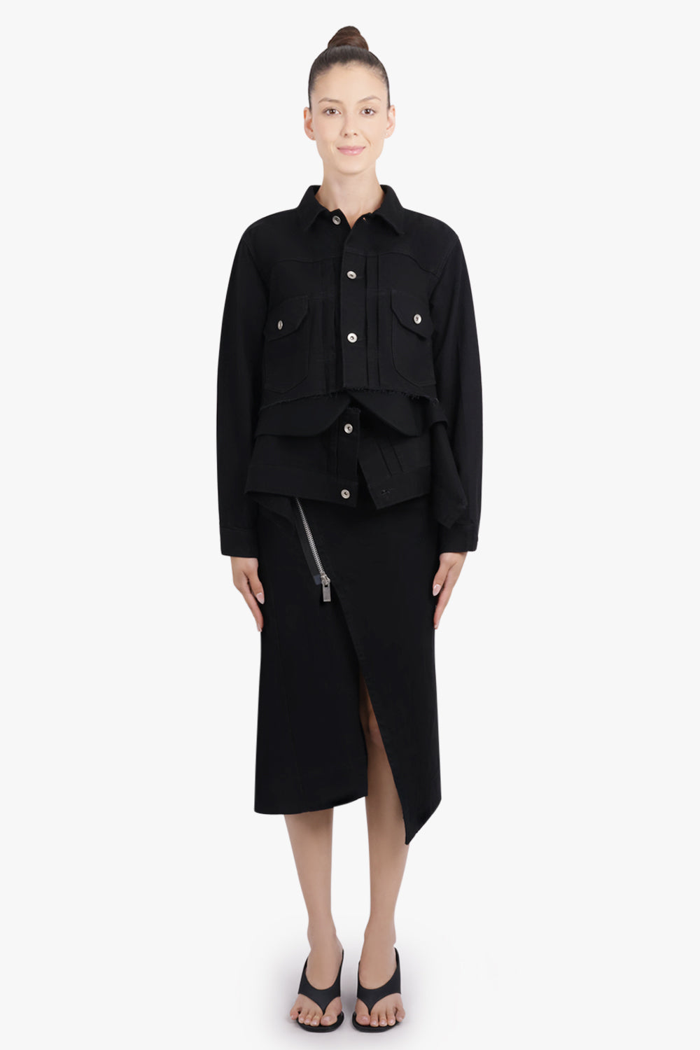 SACAI RTW Layer Denim X Suiting Jacket | Black