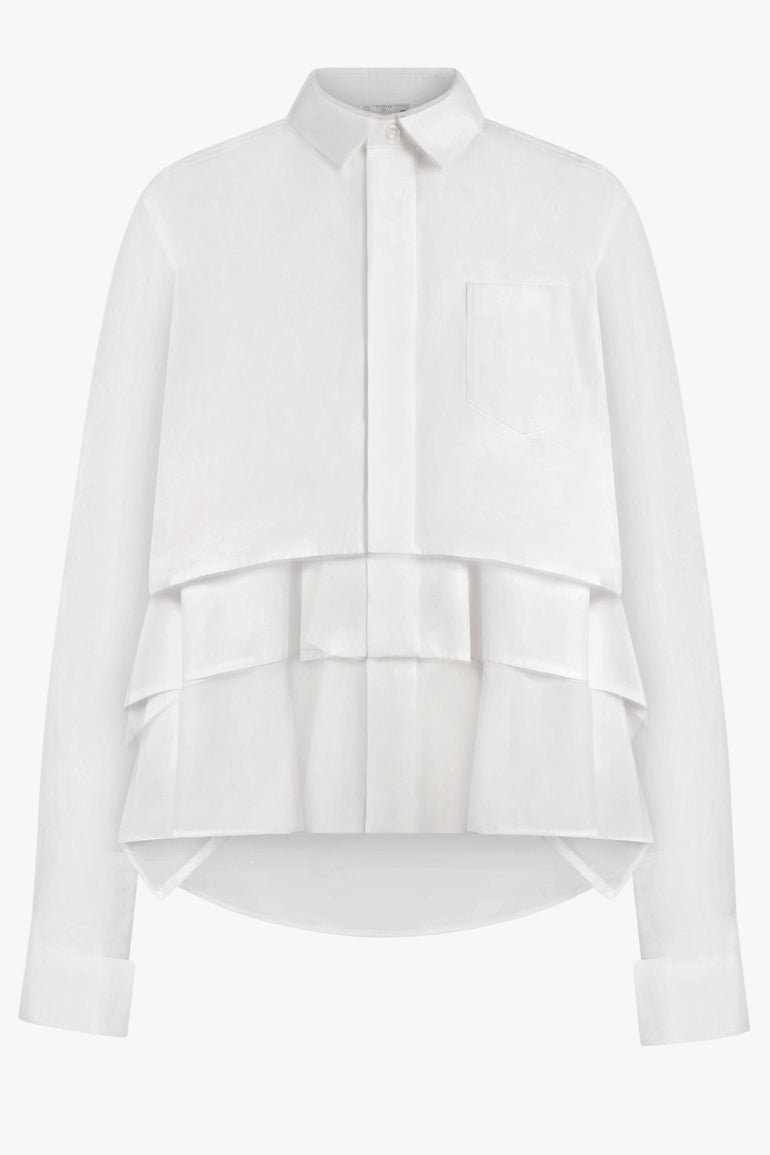 SACAI RTW Layered L/S Ruffle Shirt | Off White