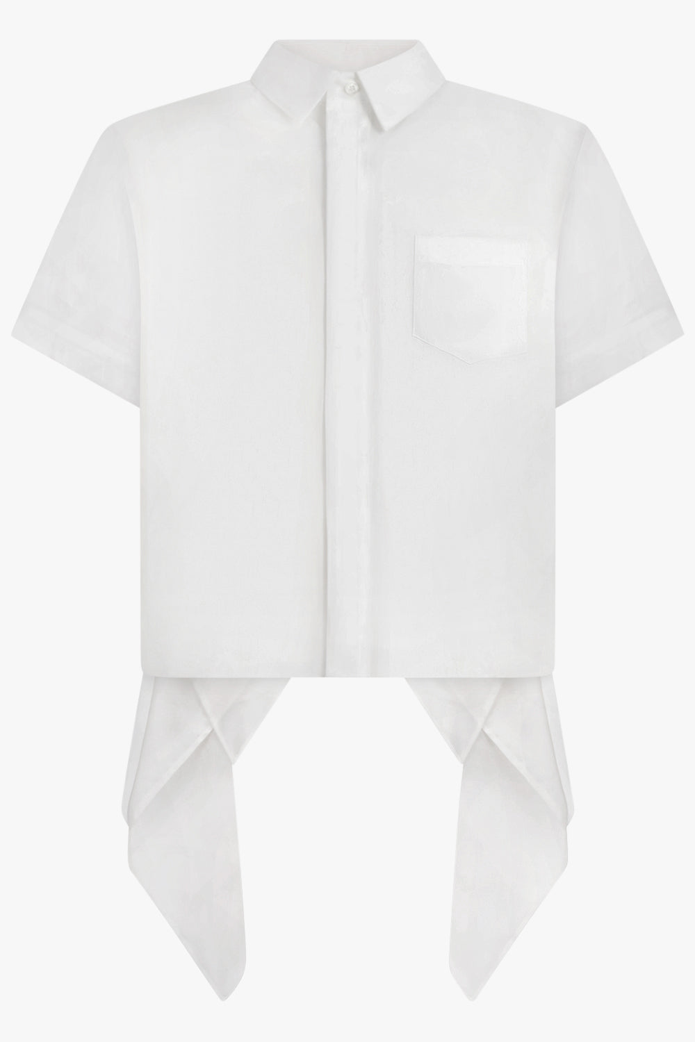 SACAI RTW S/S Shirt With Drape Panel Detail | Off White