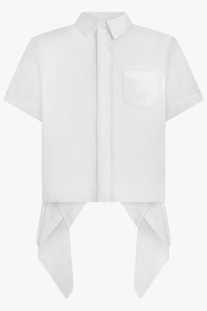 SACAI RTW S/S Shirt With Drape Panel Detail | Off White