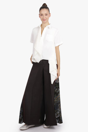 SACAI RTW S/S Shirt With Drape Panel Detail | Off White