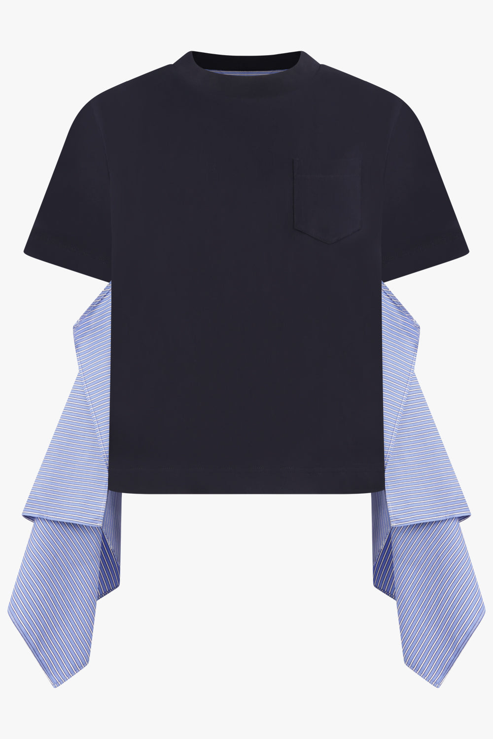 SACAI RTW S/S T-Shirt With Side Shirting Panel | Navy/Blue