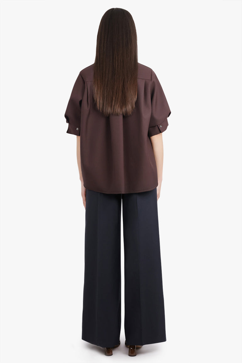 SACAI RTW Suiting Contrast S/S Layered Knit Cardigan | Brown