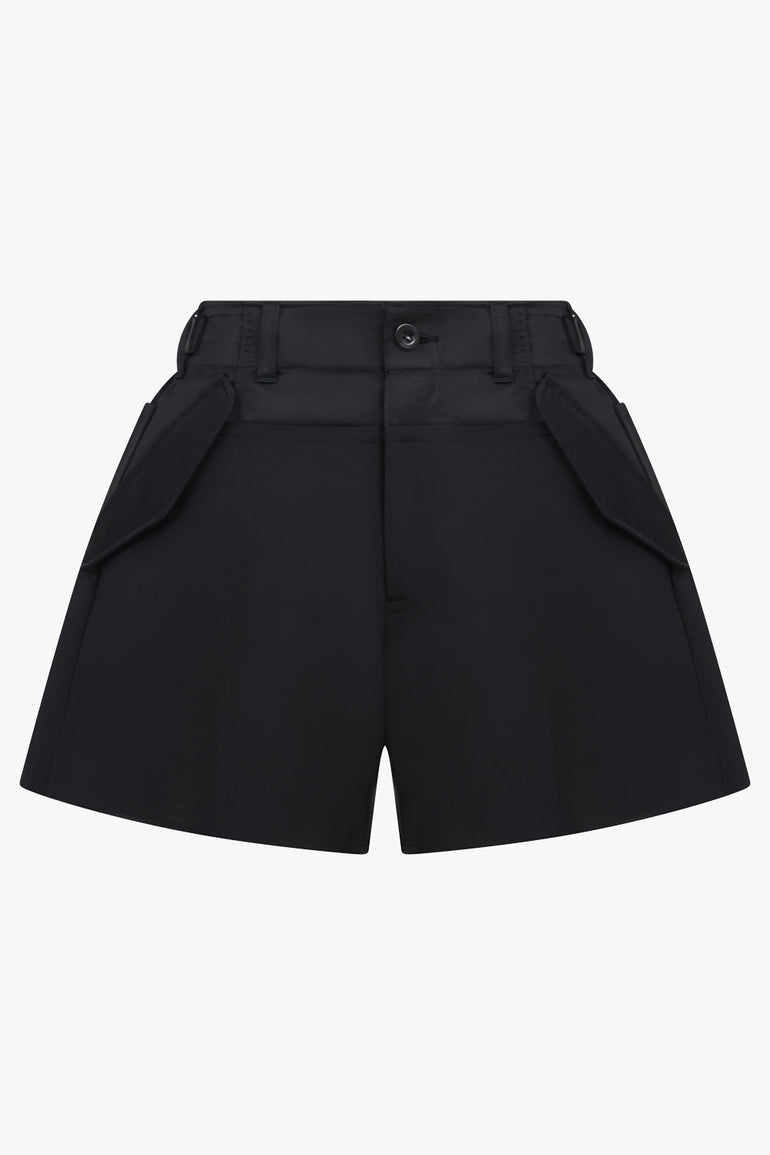 SACAI RTW Suiting Contrast Short | Black