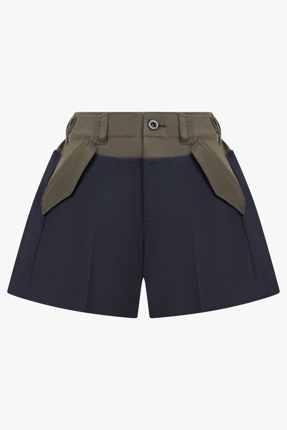 SACAI RTW Suiting Contrast Short | Navy/Khaki