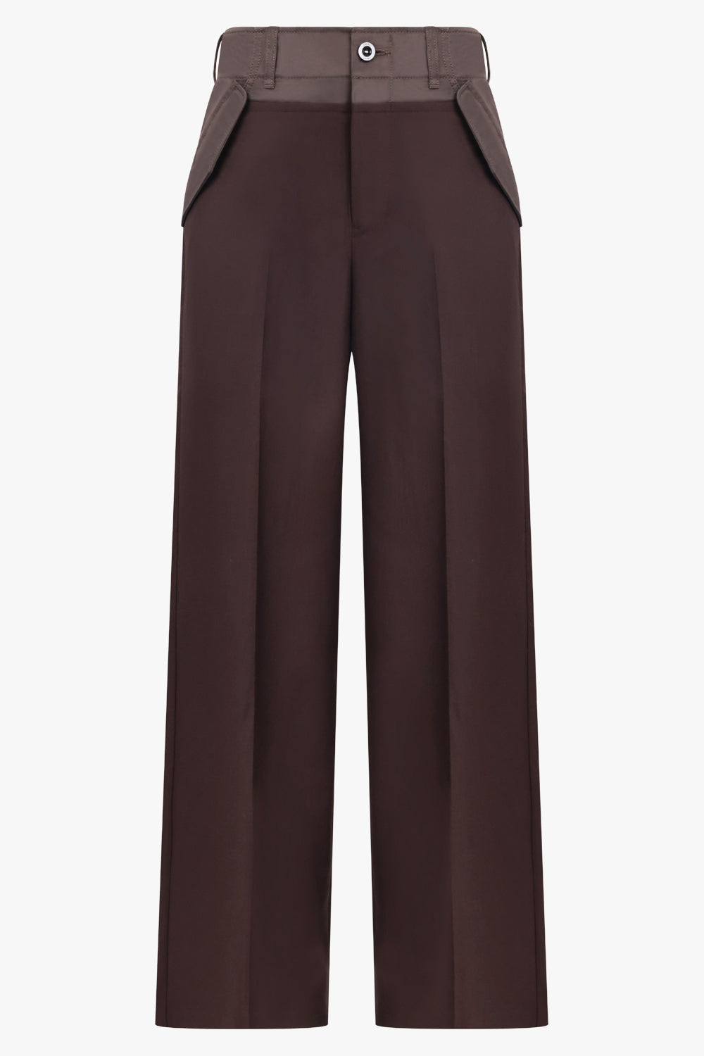SACAI RTW Suiting Contrast Wide Leg Pant | Brown
