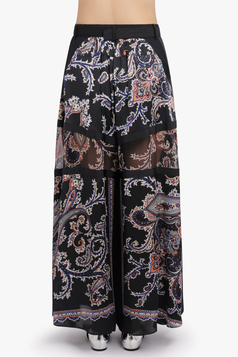 SACAI RTW Suiting X Paisley Print Wide Leg Pant | Black/Multi