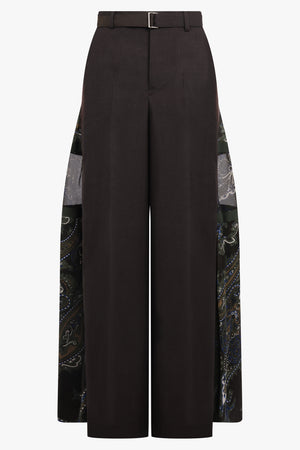 SACAI RTW Suiting X Paisley Print Wide Leg Pant | Brown/Multi