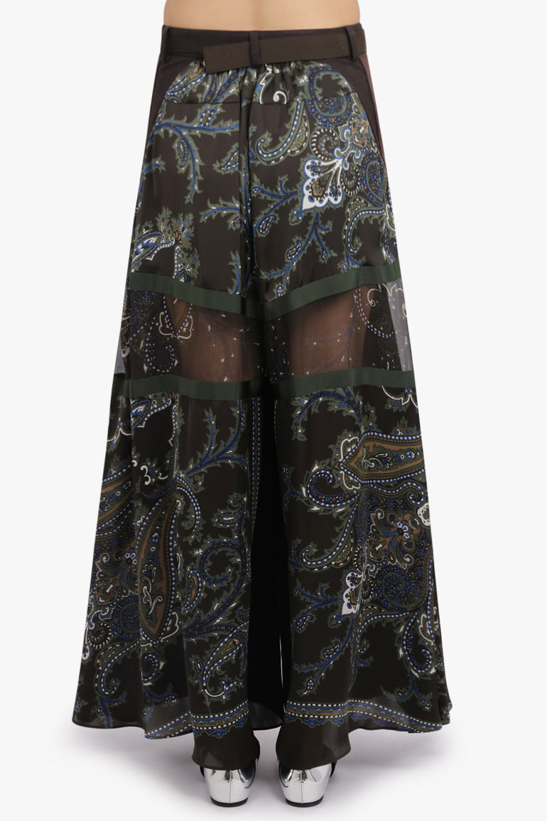 SACAI RTW Suiting X Paisley Print Wide Leg Pant | Brown/Multi