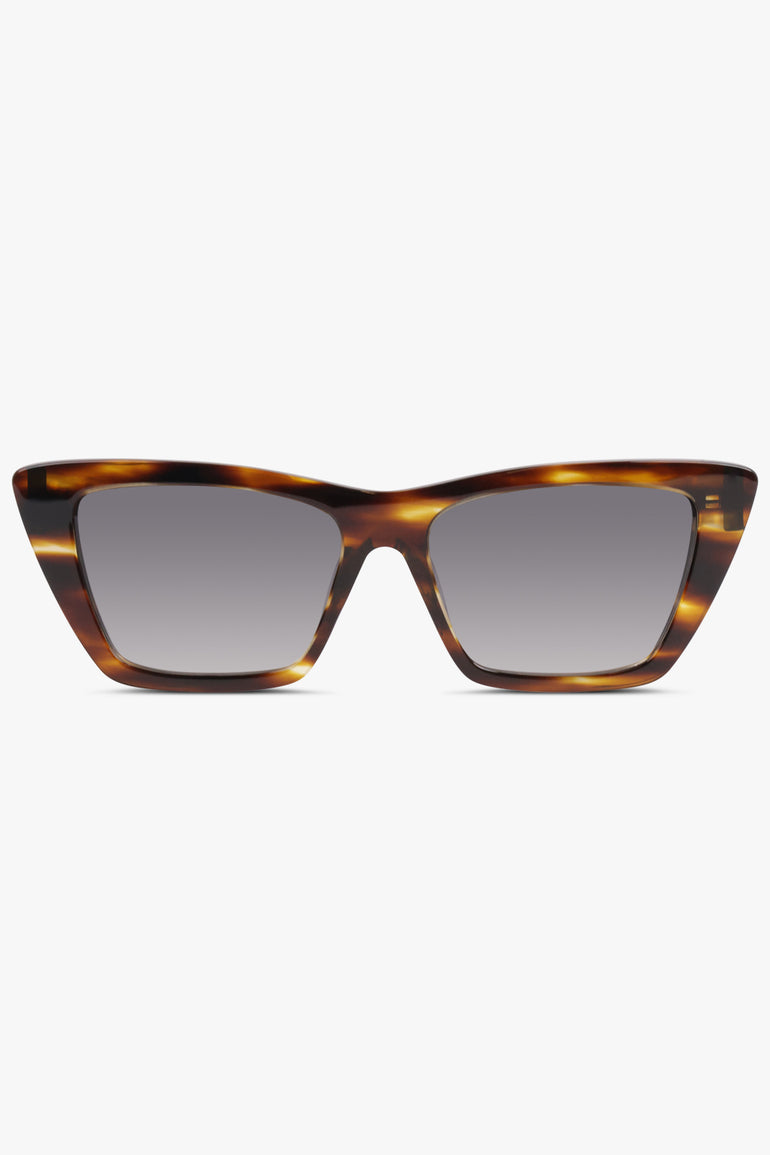SAINT LAURENT ACCESSORIES BROWN / Havana Brown/Grey SL 276 Mica Cat Eye Sunglasses | Havana Brown/Grey
