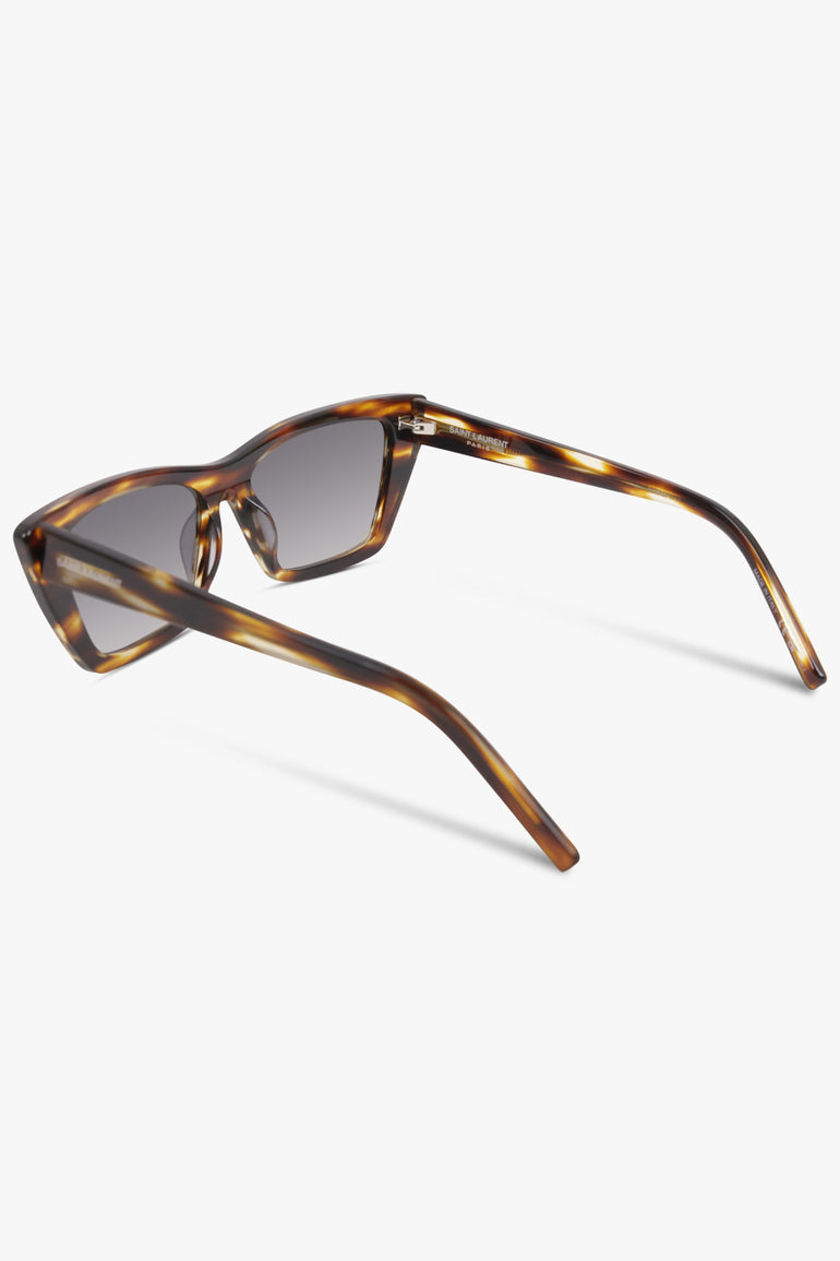 SAINT LAURENT ACCESSORIES BROWN / Havana Brown/Grey SL 276 Mica Cat Eye Sunglasses | Havana Brown/Grey