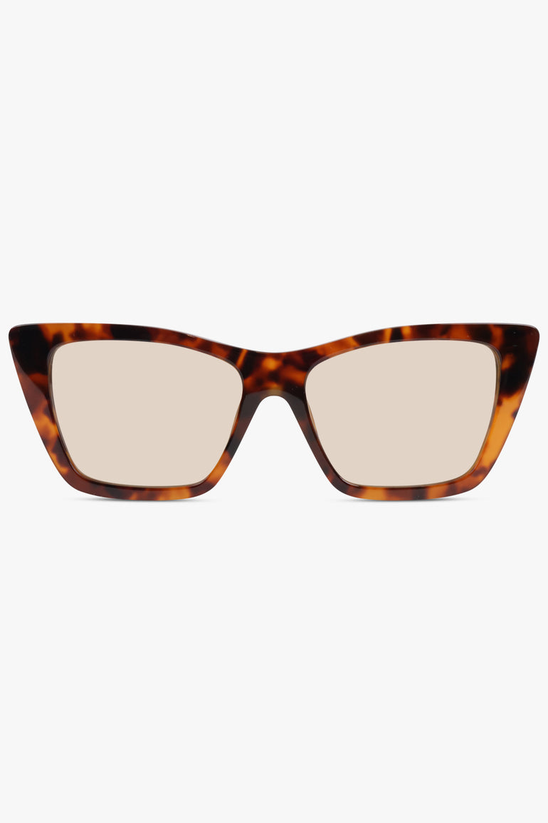 SAINT LAURENT ACCESSORIES BROWN / Spotted Havana SL 276 Mica Cat Eye Sunglasses | Spotted Havana