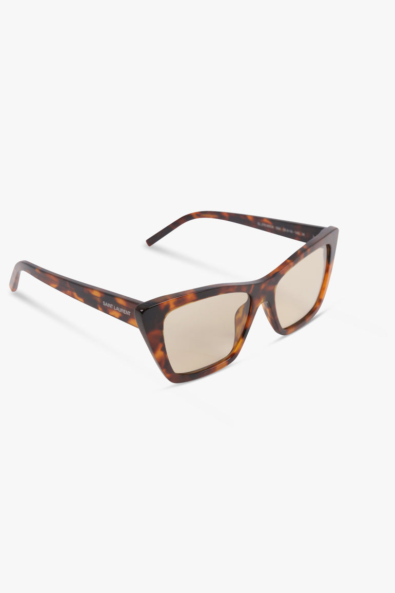 SAINT LAURENT ACCESSORIES BROWN / Spotted Havana SL 276 Mica Cat Eye Sunglasses | Spotted Havana