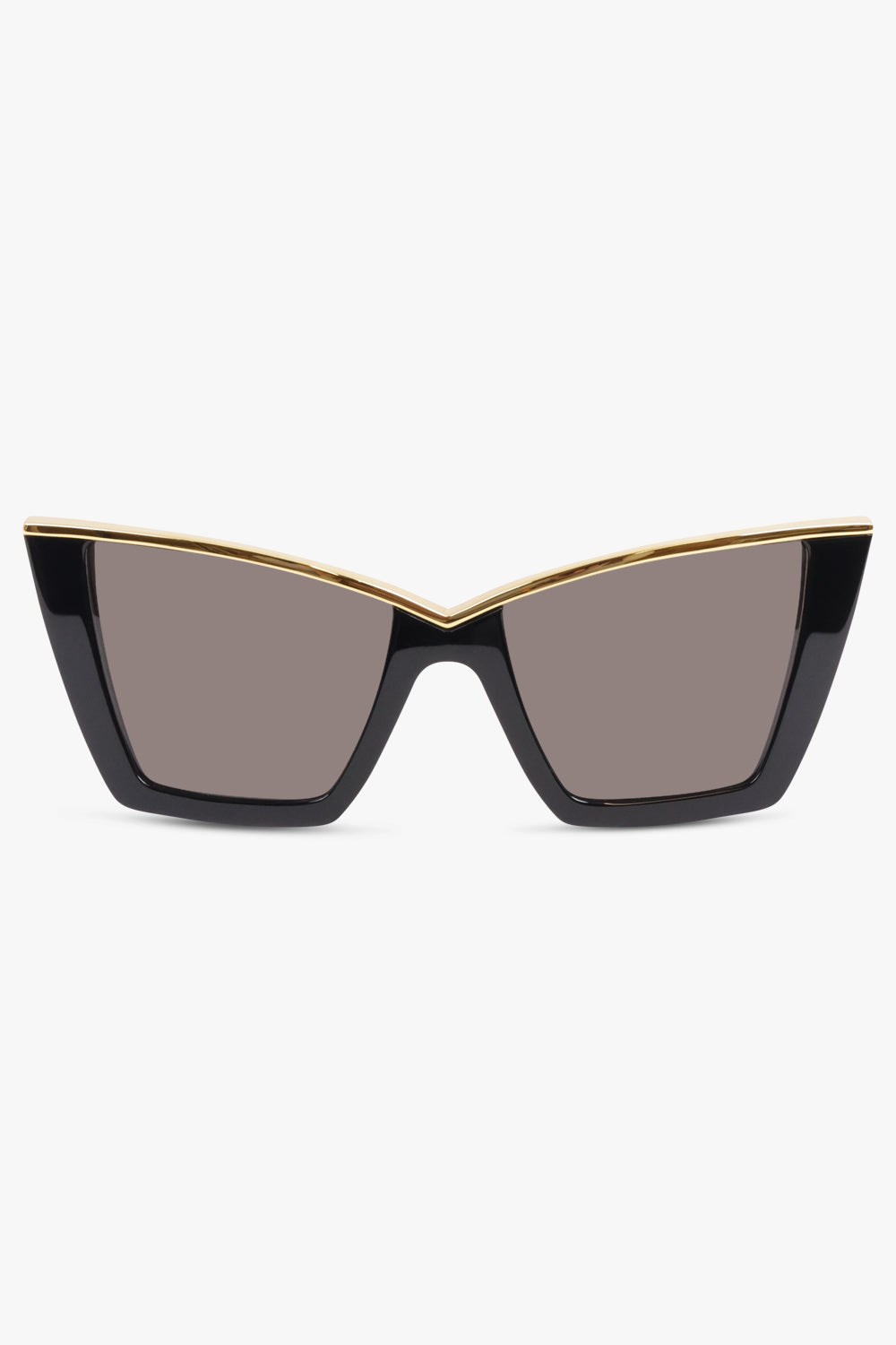 SAINT LAURENT Accessories Black / Black/Gold SL 570 Gold Trim Cat Eye Sunglasses | Black/Gold