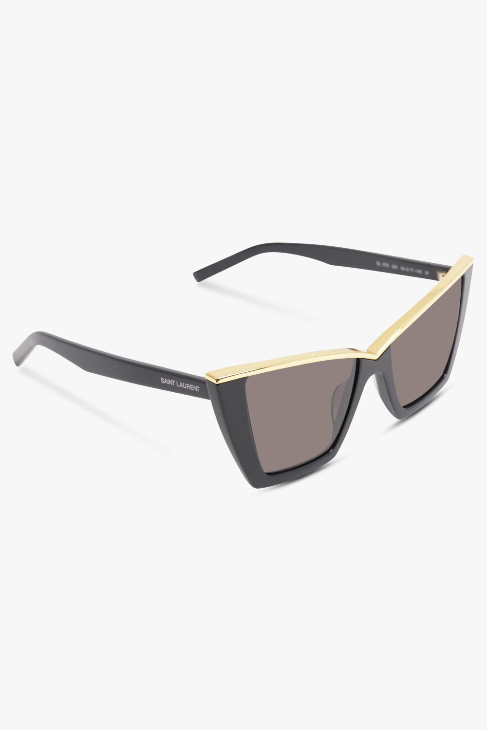 SAINT LAURENT Accessories Black / Black/Gold SL 570 Gold Trim Cat Eye Sunglasses | Black/Gold